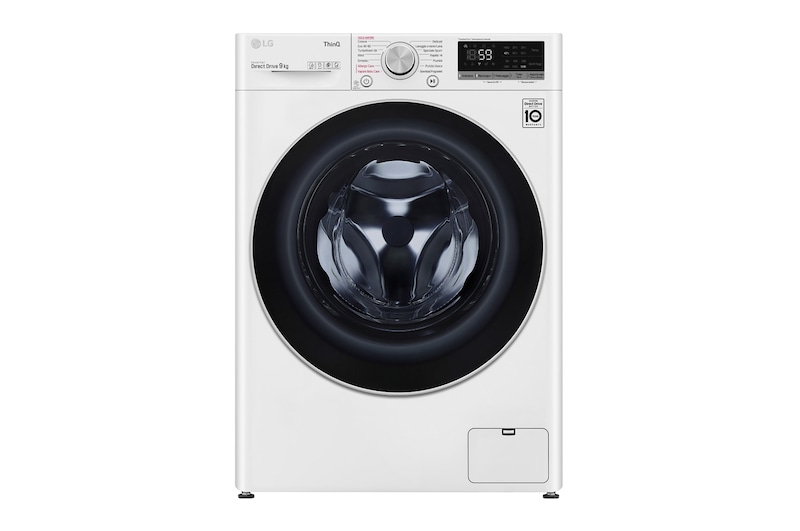 LG Lavatrice 9kg AI DD™ | Serie V5 Classe B | 1400 giri, TurboWash, Lavaggio a vapore, Wi-Fi | White, F4WV509S1E
