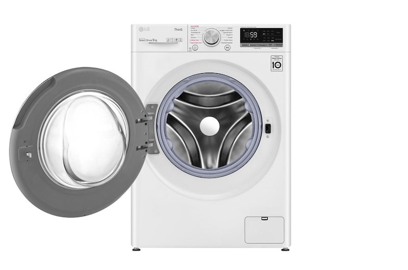LG Lavatrice 9kg AI DD™ | Serie V5 Classe B | 1400 giri, TurboWash, Lavaggio a vapore, Wi-Fi | White, F4WV509S1E