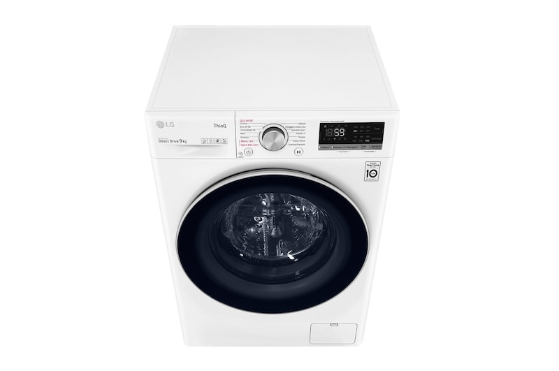 LG Lavatrice 9kg AI DD™ | Serie V5 Classe B | 1400 giri, TurboWash, Lavaggio a vapore, Wi-Fi | White, F4WV509S1E