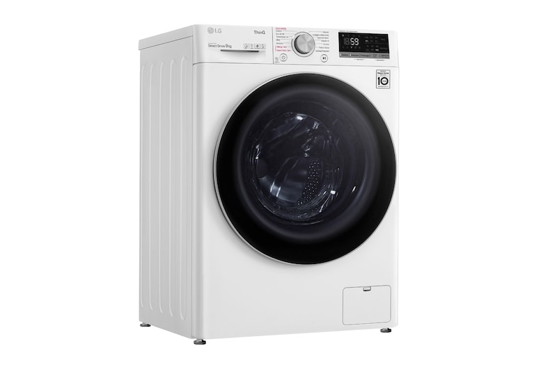 LG Lavatrice 9kg AI DD™ | Serie V5 Classe B | 1400 giri, TurboWash, Lavaggio a vapore, Wi-Fi | White, F4WV509S1E