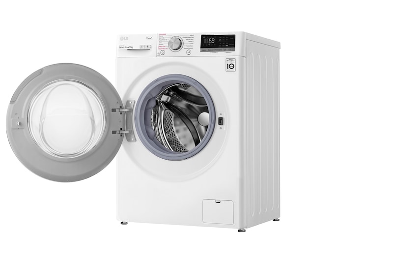 LG Lavatrice 9kg AI DD™ | Serie V5 Classe B | 1400 giri, TurboWash, Lavaggio a vapore, Wi-Fi | White, F4WV509S1E