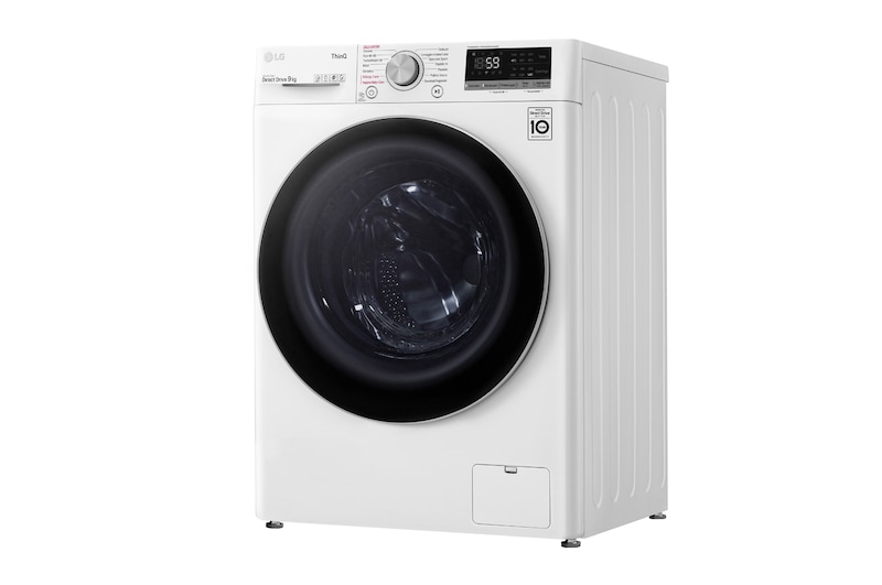 LG Lavatrice 9kg AI DD™ | Serie V5 Classe B | 1400 giri, TurboWash, Lavaggio a vapore, Wi-Fi | White, F4WV509S1E