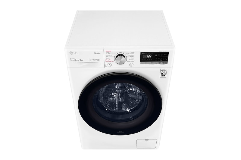 LG Lavatrice 9kg AI DD™ | Serie V5 Classe A/A/A | 1400 giri, TurboWash, Lavaggio a vapore, Wi-Fi | White, F4WV509SAE