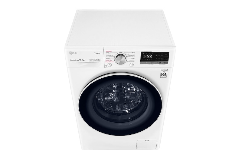LG Lavatrice 10,5kg AI DD™ | Serie V5 Classe B | 1400 giri, TurboWash, Lavaggio a vapore, Wi-Fi | White, F4WV510S0E