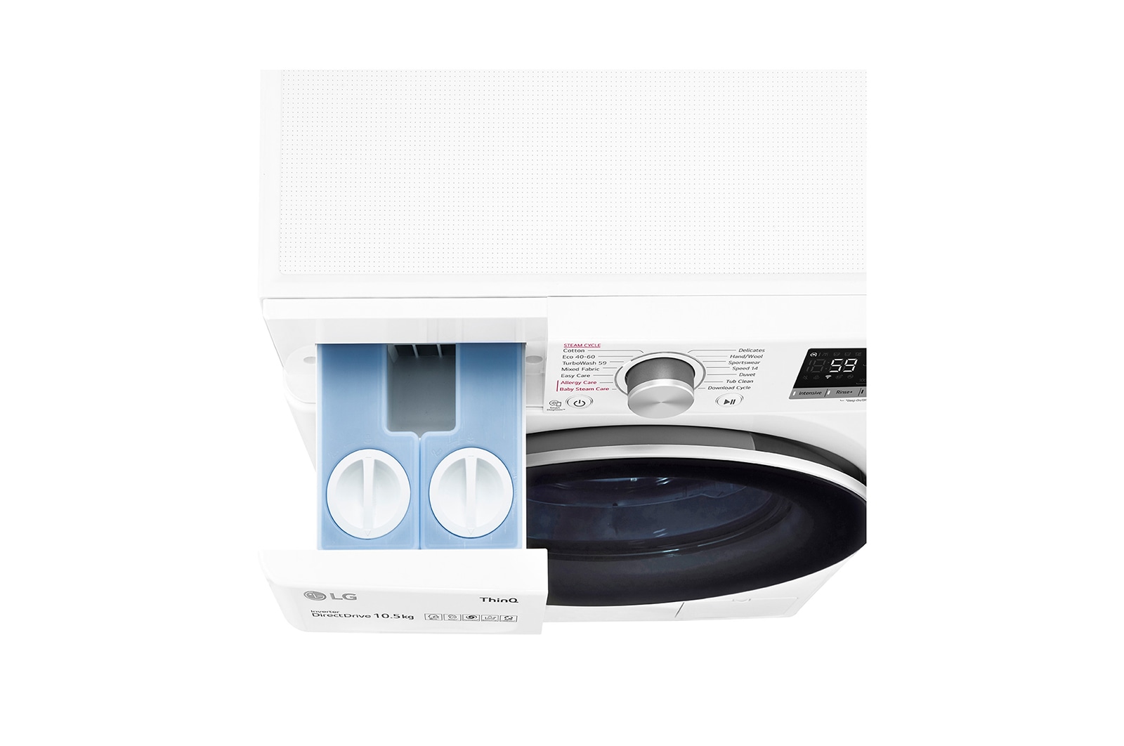 LG Lavatrice 10,5kg AI DD™ | Serie V5 Classe B | 1400 giri, TurboWash, Lavaggio a vapore, Wi-Fi | White, F4WV510S1EA