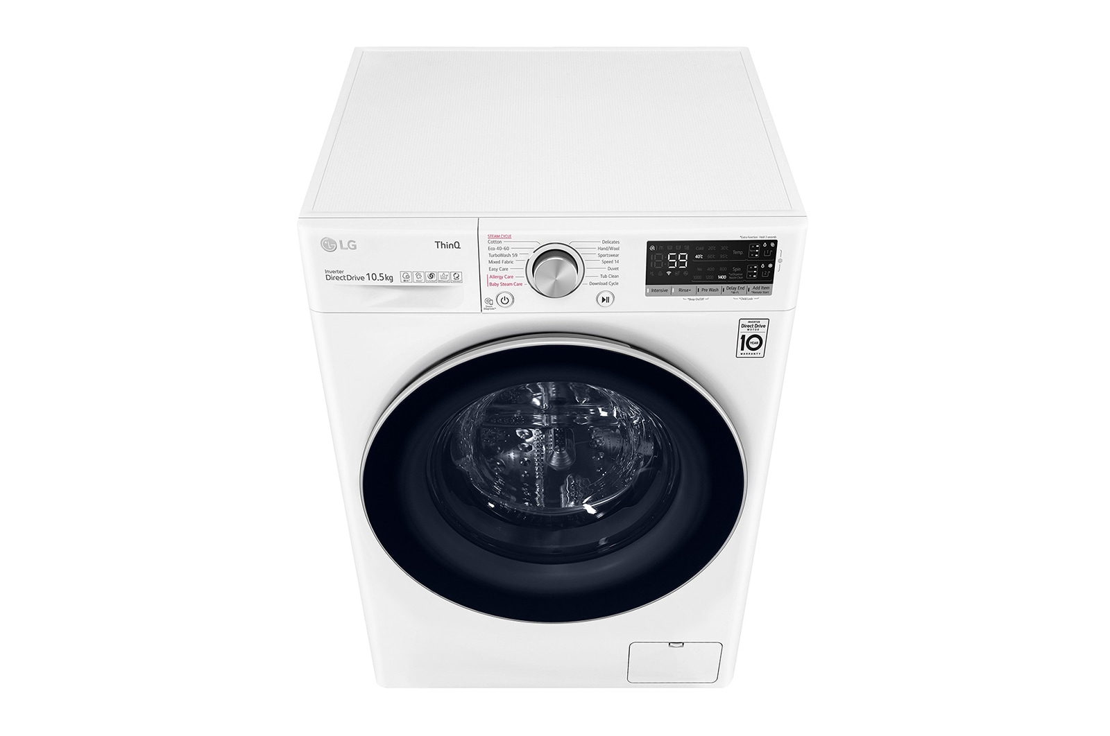 LG Lavatrice 10,5kg AI DD™ | Serie V5 Classe B | 1400 giri, TurboWash, Lavaggio a vapore, Wi-Fi | White, F4WV510S1EA