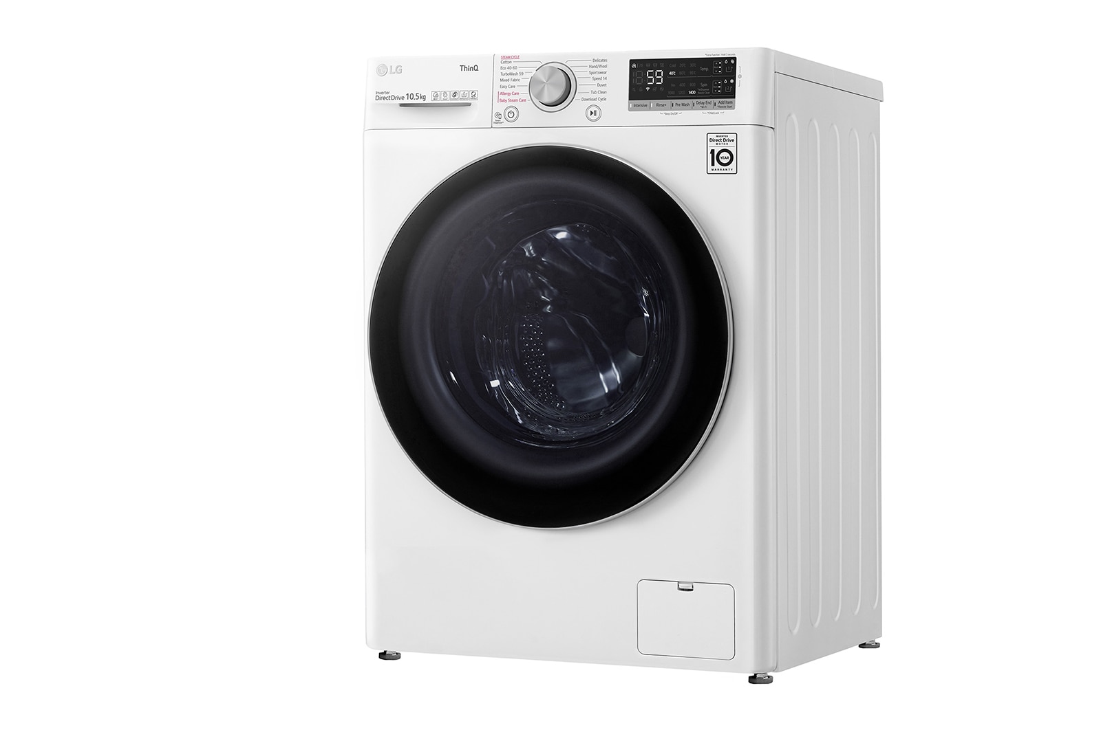 LG Lavatrice 10,5kg AI DD™ | Serie V5 Classe B | 1400 giri, TurboWash, Lavaggio a vapore, Wi-Fi | White, F4WV510S1EA