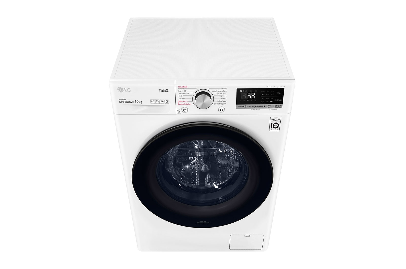 LG Lavatrice 10,5kg AI DD™ | Serie V5 Classe A/A/A | 1400 giri, TurboWash, Lavaggio a vapore, Wi-Fi | White, F4WV510SAE