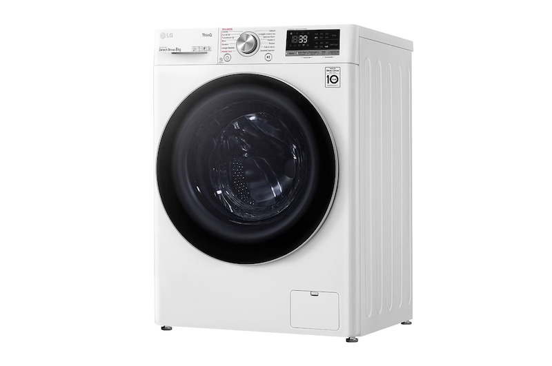 LG Lavatrice 8kg AI DD™ | Serie V7 Classe A/A/A | 1400 giri, TurboWash 360, Lavaggio a vapore, Wi-Fi | White, F4WV708S1E