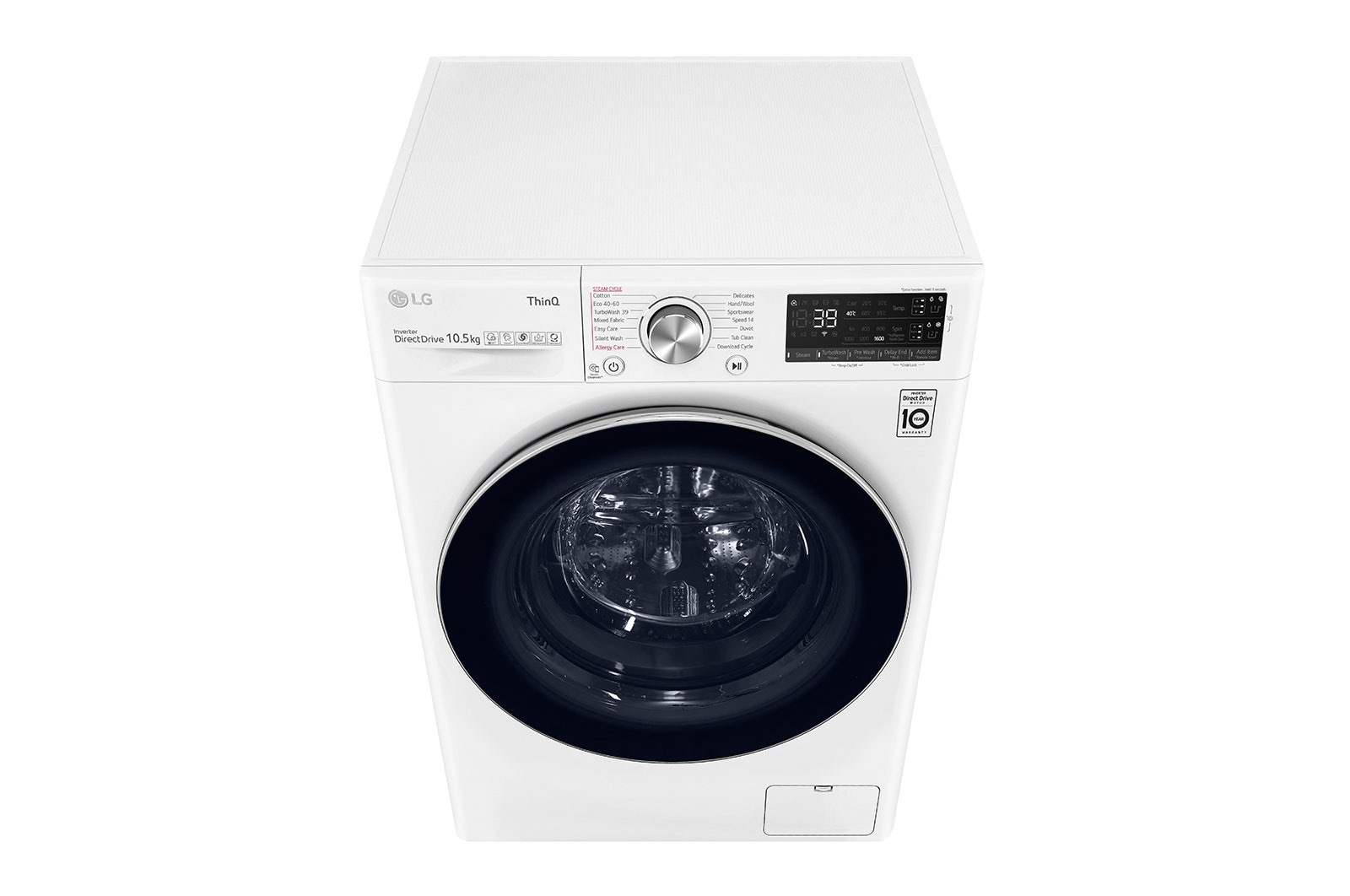 LG Lavatrice 10,5kg AI DD™ | Serie V7 Classe AAA | 1400 giri, TurboWash 360, Autodosaggio, Vapore, Wi-Fi | White, F4WV710S2EA