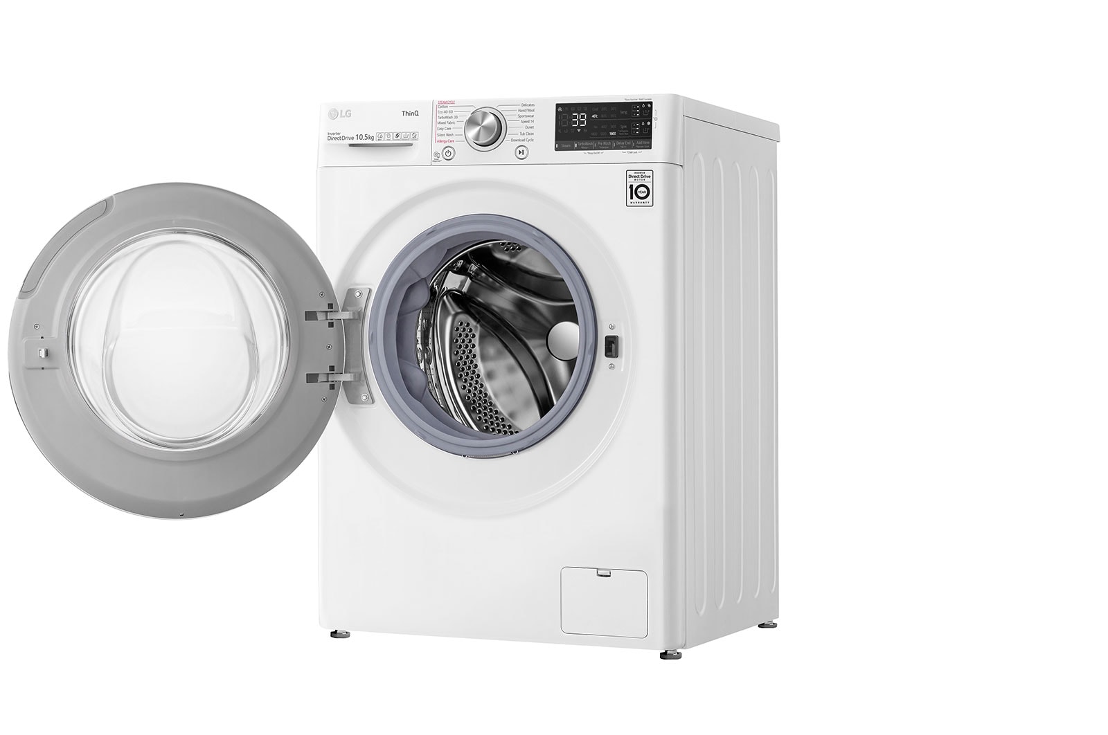LG Lavatrice 10,5kg AI DD™ | Serie V7 Classe AAA | 1400 giri, TurboWash 360, Autodosaggio, Vapore, Wi-Fi | White, F4WV710S2EA