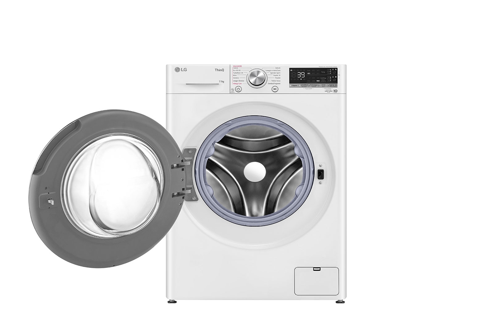 LG Lavatrice 11kg AI DD™ | Serie V7 Classe A/A/A | 1400 giri, TurboWash 360, Lavaggio a vapore, Wi-Fi | White, F4WV711S2EA