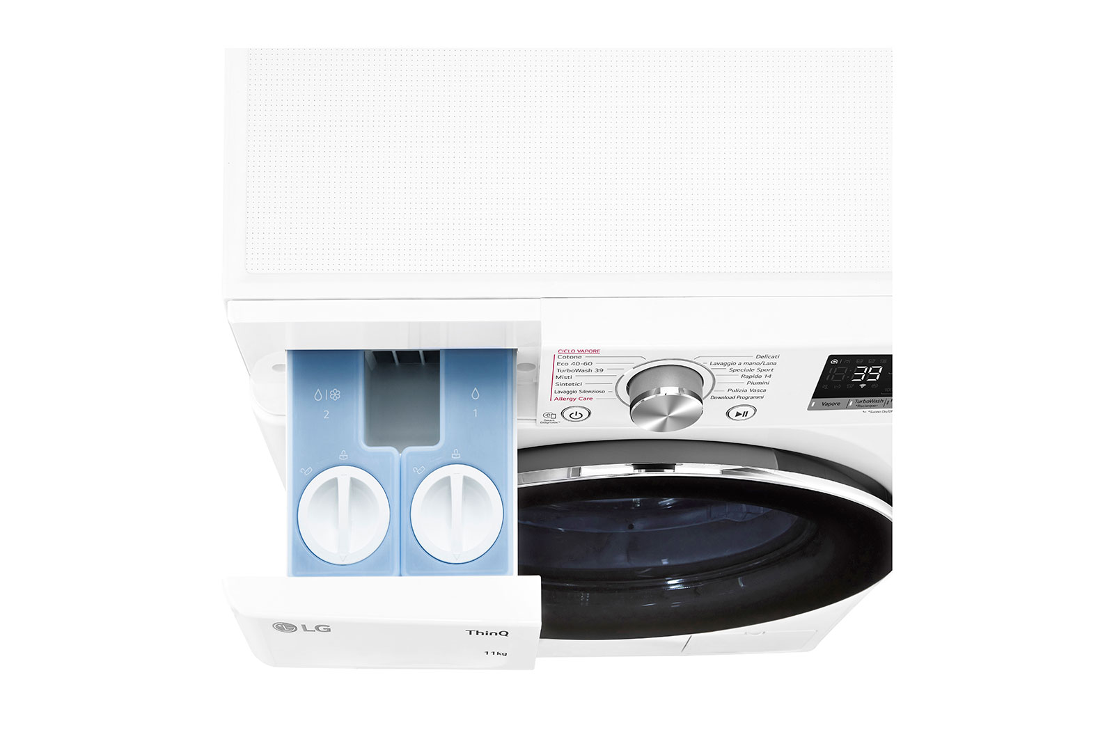 LG Lavatrice 11kg AI DD™ | Serie V7 Classe A/A/A | 1400 giri, TurboWash 360, Lavaggio a vapore, Wi-Fi | White, F4WV711S2EA