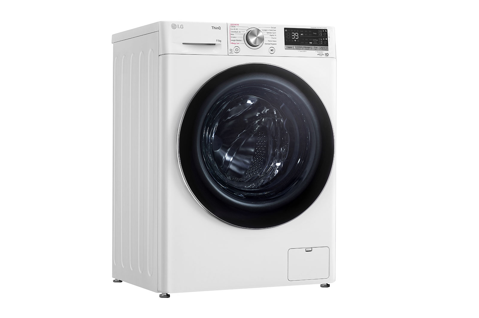 LG Lavatrice 11kg AI DD™ | Serie V7 Classe A/A/A | 1400 giri, TurboWash 360, Lavaggio a vapore, Wi-Fi | White, F4WV711S2EA