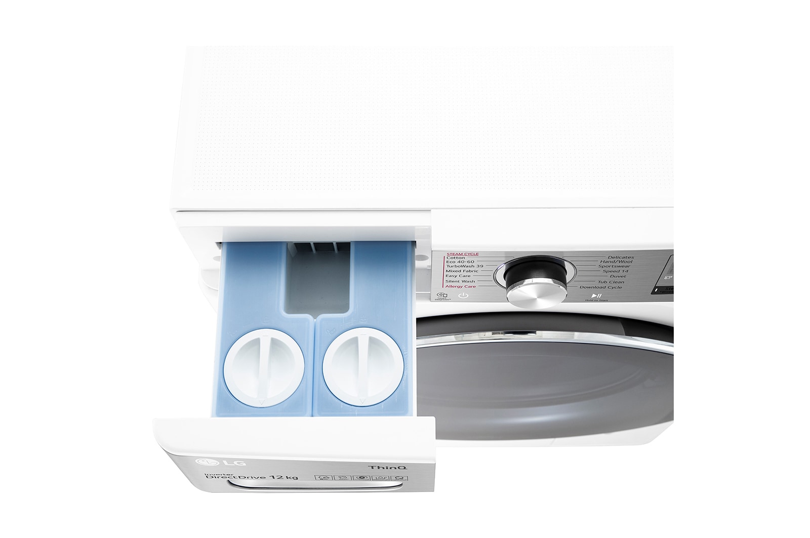 LG Lavatrice 12kg AI DD™ | Serie V9 Classe A/A/A | 1400 giri, TurboWash 360, Autodosaggio, Vapore antipiega, Wi-Fi | White, F4WV912P2EA