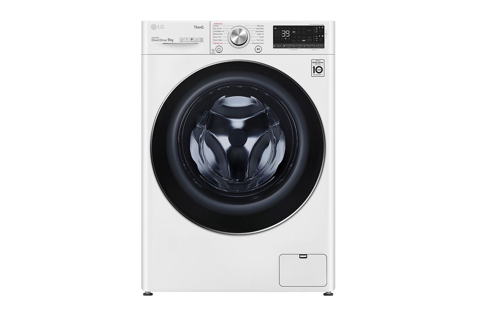LG Lavatrice 9kg AI DD™ | Serie V7 Classe A | 1600 giri, TurboWash 360, Autodosaggio, Vapore, Wi-Fi | White, F6WV709S2EA