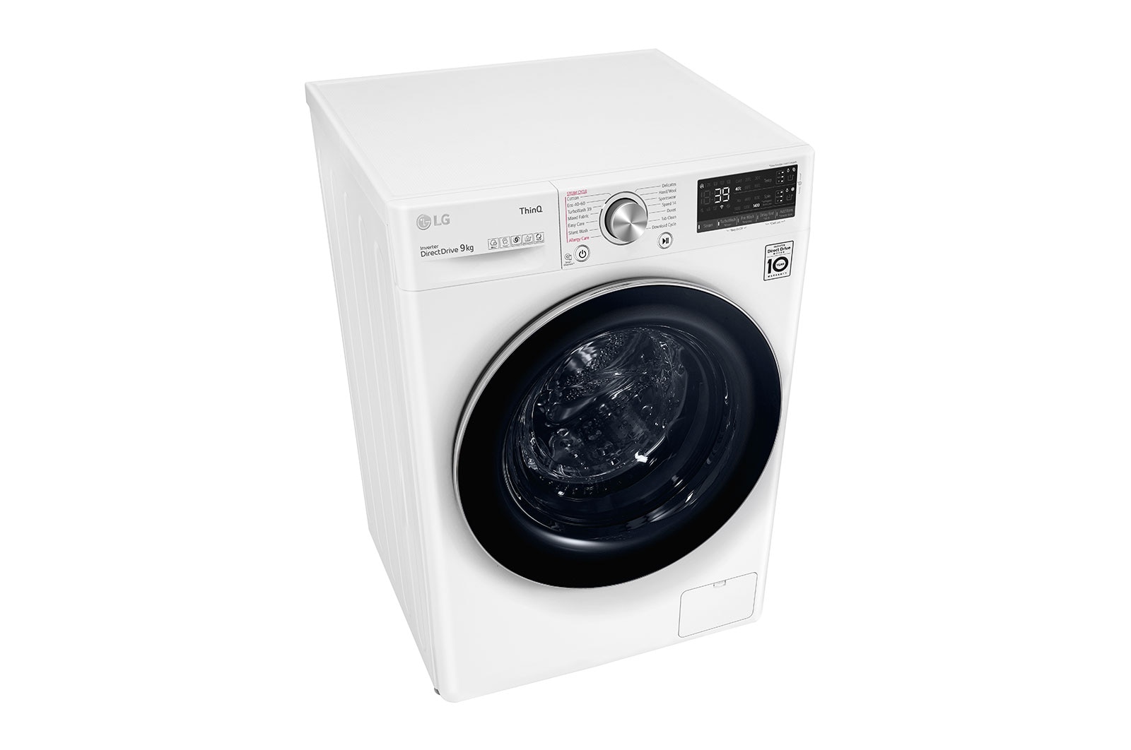LG Lavatrice 9kg AI DD™ | Serie V7 Classe A | 1600 giri, TurboWash 360, Autodosaggio, Vapore, Wi-Fi | White, F6WV709S2EA