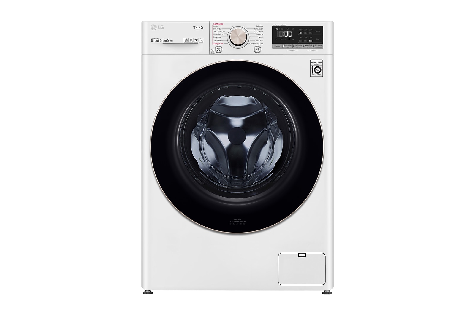 LG Lavatrice 9kg AI DD™ | Serie V7 Classe A-10%* | 1600 giri, TurboWash 360, Lavaggio a vapore, Wi-Fi | White, F6WV709SGA