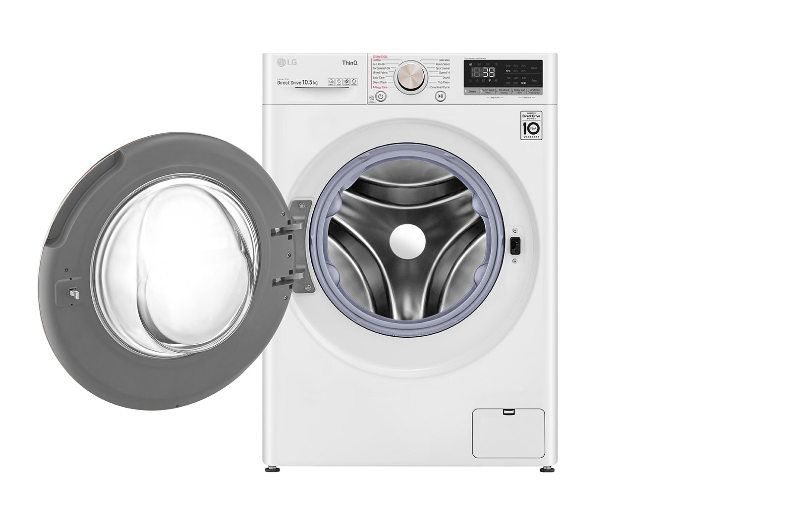 LG Lavatrice 10,5kg AI DD™ | Serie V7 Classe A-10%* | 1600 giri, TurboWash 360, Autodosaggio, Vapore, Wi-Fi | White, F6WV710SGA