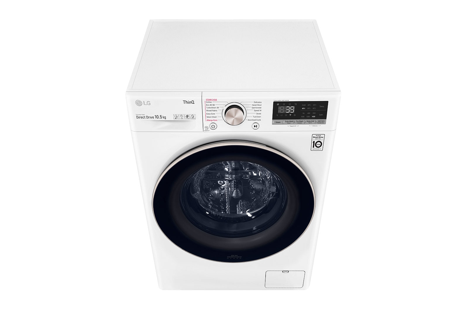 LG Lavatrice 10,5kg AI DD™ | Serie V7 Classe A-10%* | 1600 giri, TurboWash 360, Autodosaggio, Vapore, Wi-Fi | White, F6WV710SGA