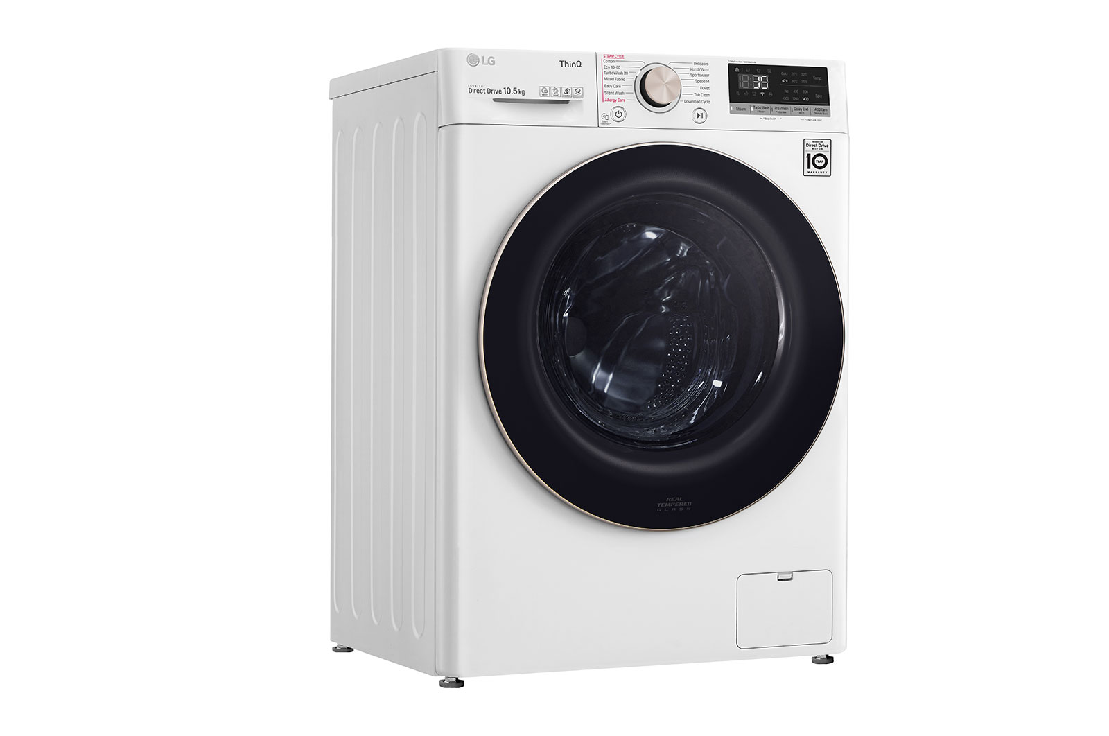 LG Lavatrice 10,5kg AI DD™ | Serie V7 Classe A-10%* | 1600 giri, TurboWash 360, Autodosaggio, Vapore, Wi-Fi | White, F6WV710SGA