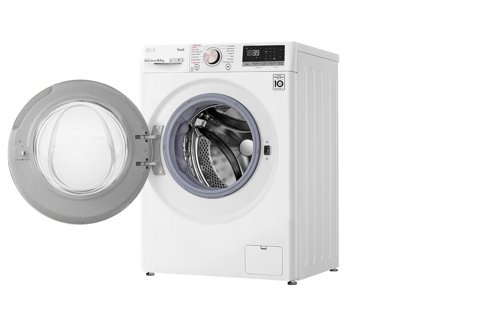 LG Lavatrice 10,5kg AI DD™ | Serie V7 Classe A-10%* | 1600 giri, TurboWash 360, Autodosaggio, Vapore, Wi-Fi | White, F6WV710SGA