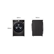 LG Lavatrice 10,5kg AI DD™ | Serie V9 Classe A | 1600 giri, TurboWash 360, Autodosaggio, Vapore antipiega, Wi-Fi | Black Steel, F6WV910P2SA