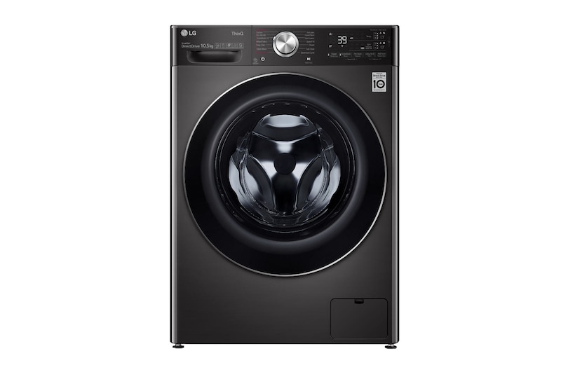 LG Lavatrice 10,5kg AI DD™ | Serie V9 Classe A | 1600 giri, TurboWash 360, Autodosaggio, Vapore antipiega, Wi-Fi | Black Steel, F6WV910P2SA