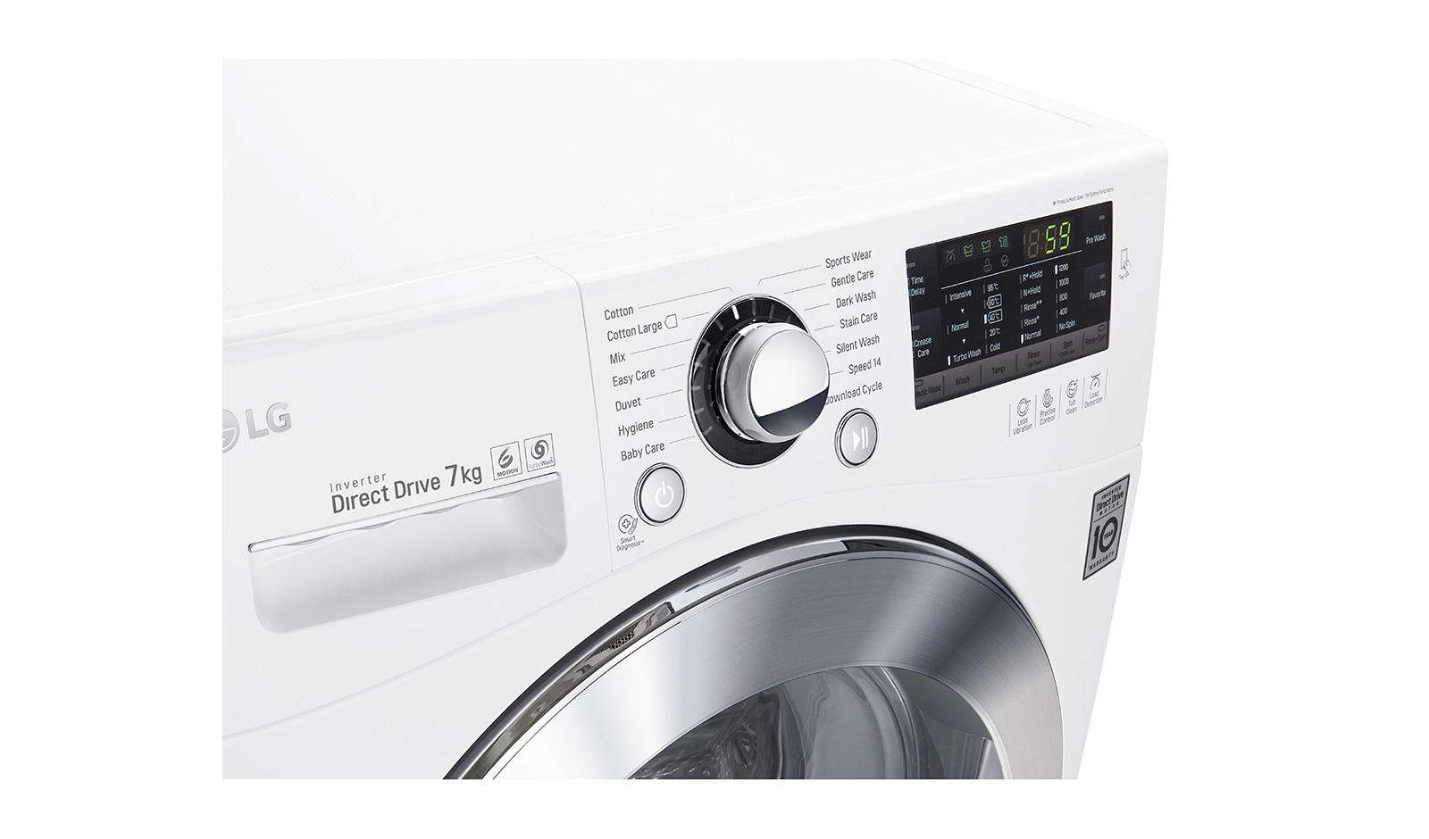 LG Lavatrice Slim TurboWash™ 7 Kg Oblò Cromato, FH2A8HDN2