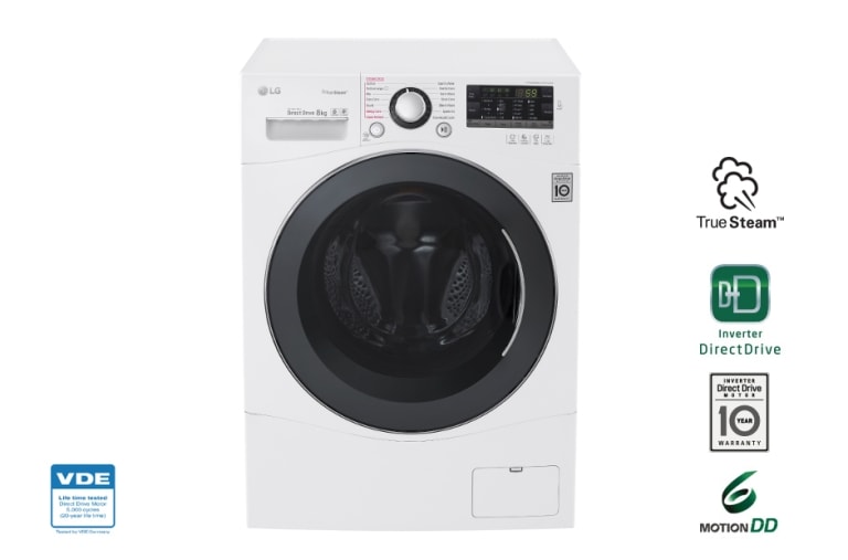 LG Lavatrice TurboWash™ 8 Kg Lavaggio a vapore Oblò Silver, FH2A8TDS2