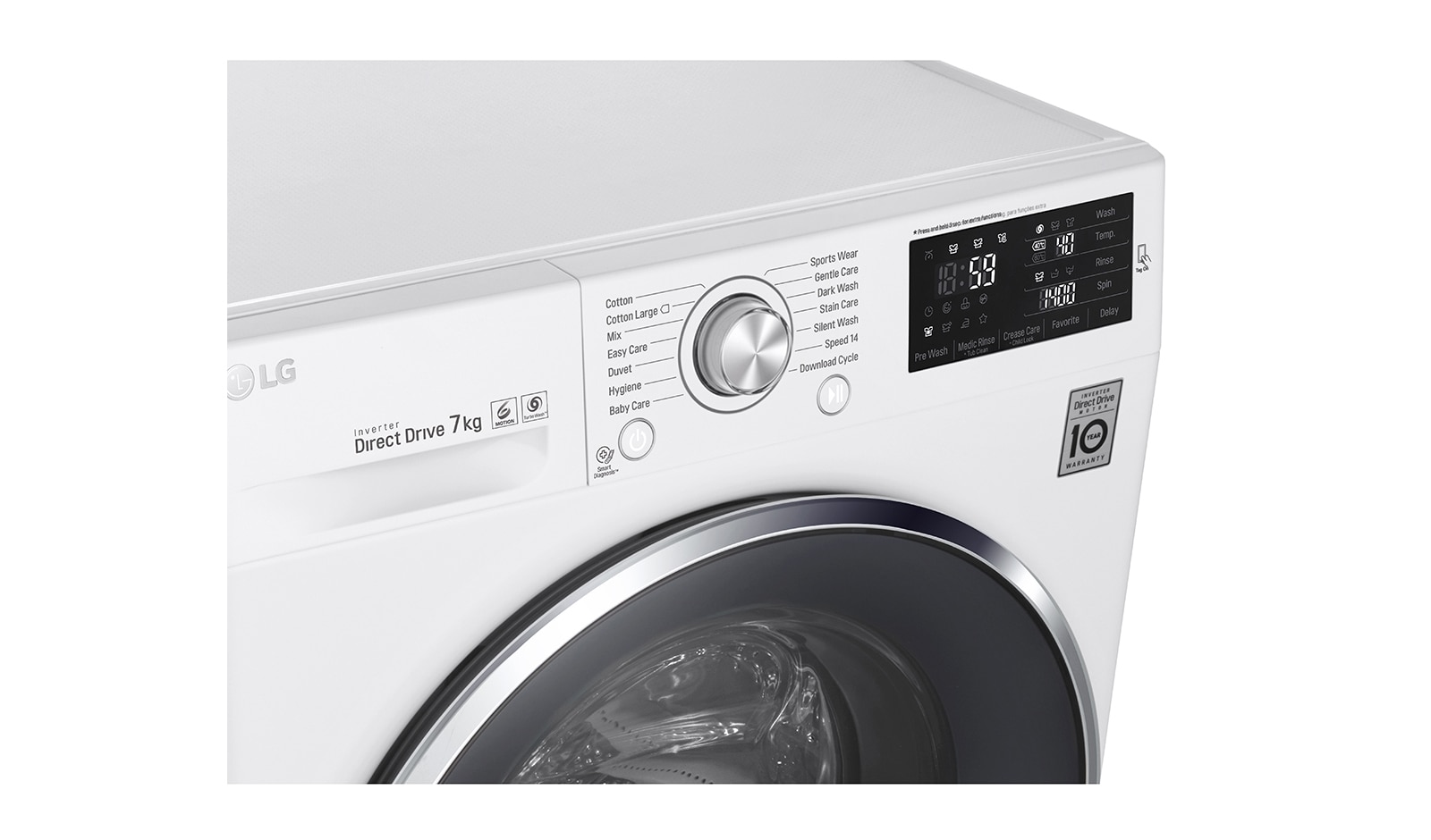 LG Lavatrice TurboWash™ 7 Kg  Oblò Silver, FH2U2QDN1