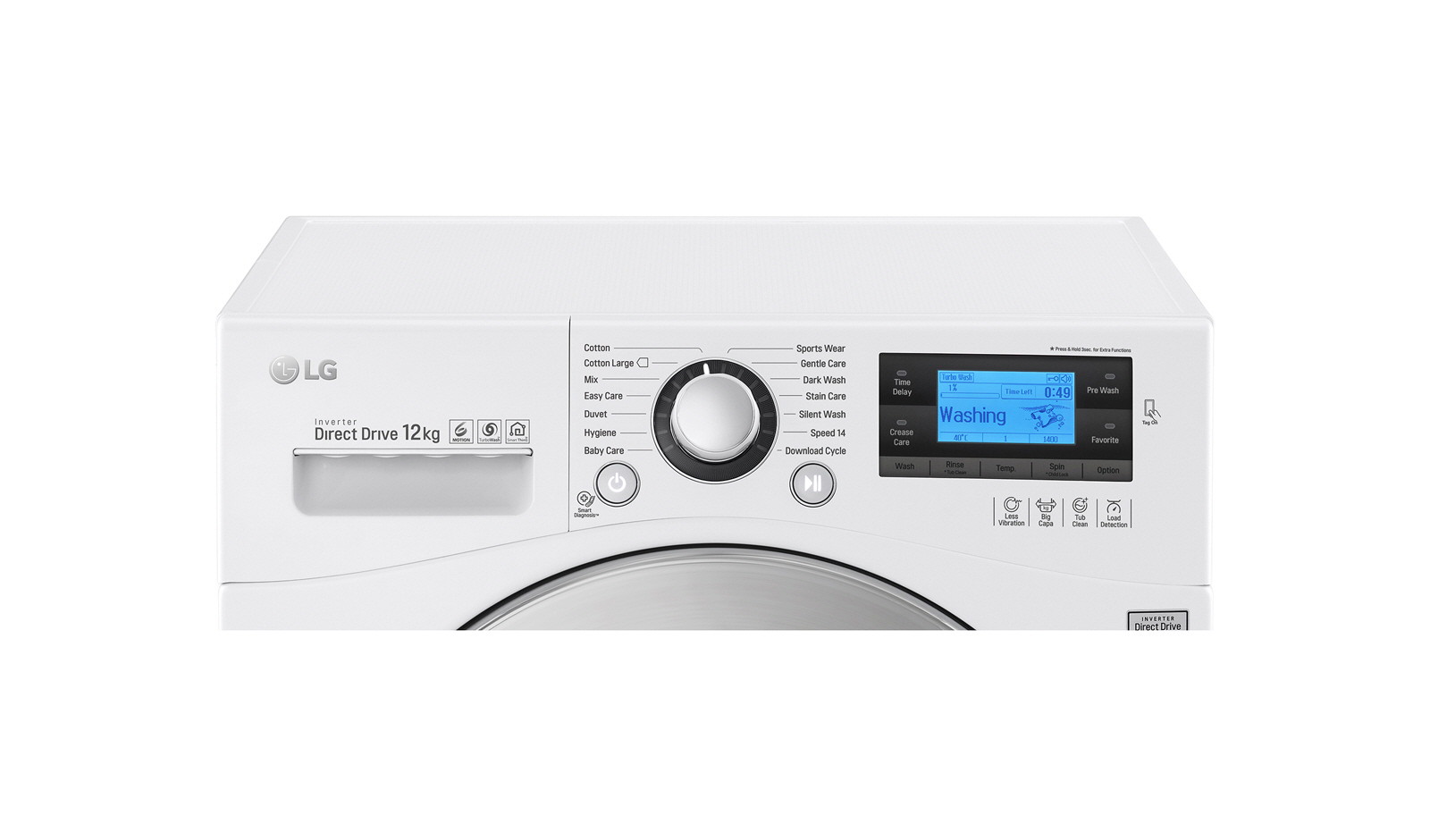 LG Lavatrice TurboWash™ 12 Kg Oblò Cromato, FH495BDN2