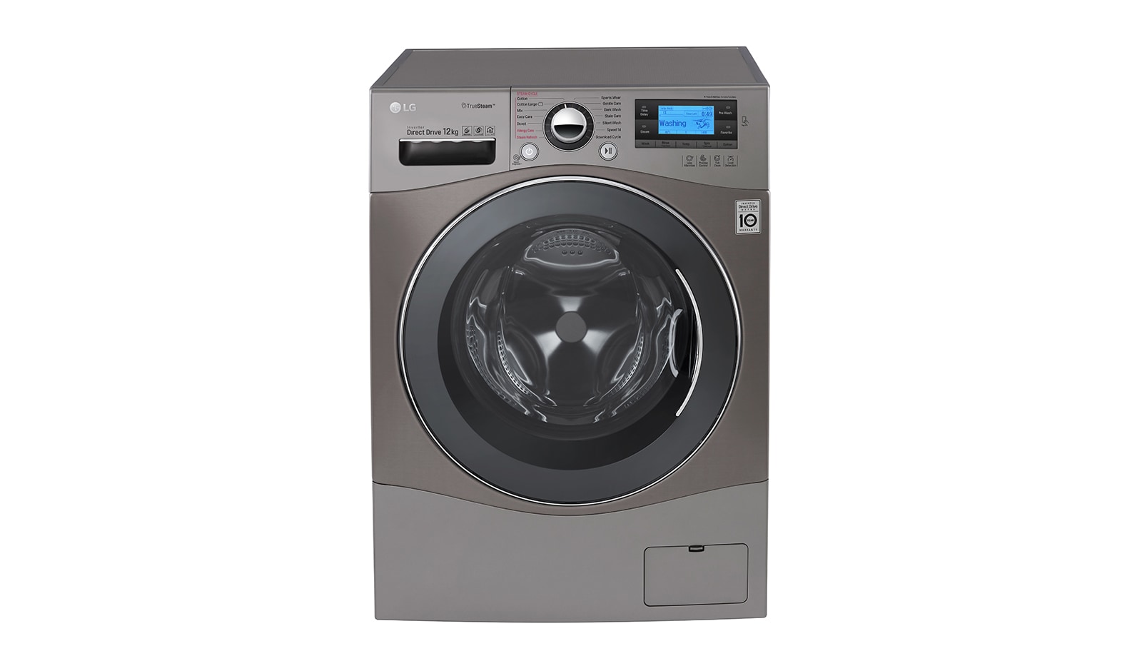 LG Lavatrice TurboWash™ 12 Kg   Lavaggio a vapore Oblò Cromato, FH495BDS6