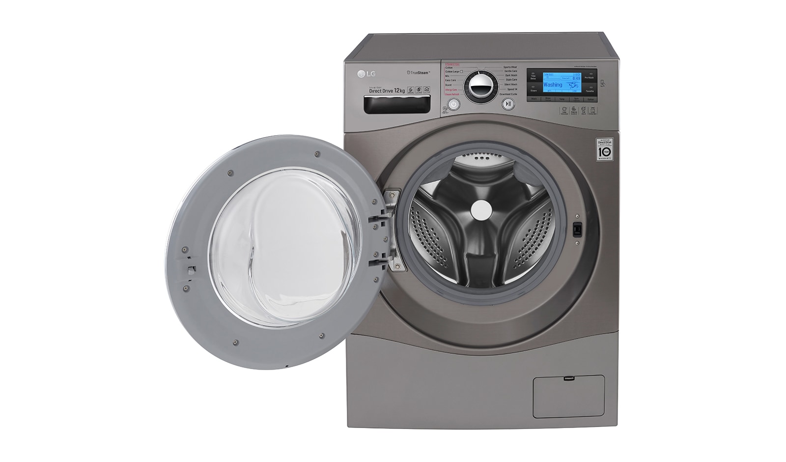 LG Lavatrice TurboWash™ 12 Kg   Lavaggio a vapore Oblò Cromato, FH495BDS6