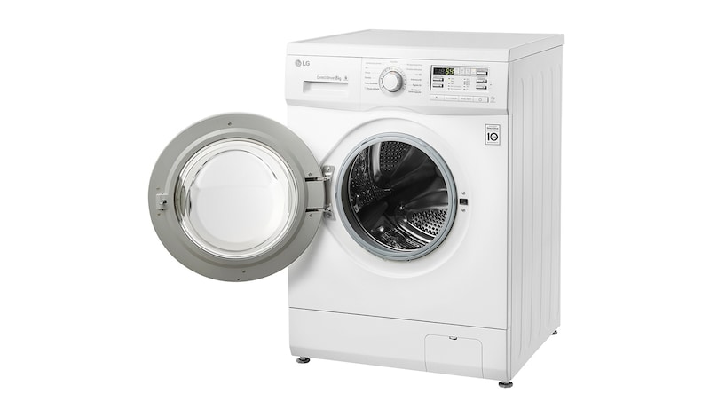 LG Lavatrice 8kg in dimensioni standard, 1400 giri, motore Inverter Direct Drive e Oblò Silver, FH4B8TDA7
