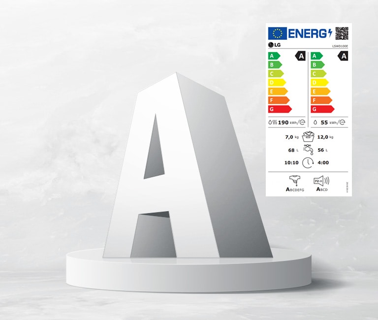 Presenta la lettera A e l’etichetta di efficienza energetica.