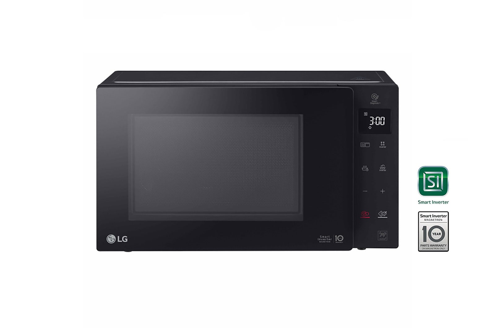 LG Microonde 23 litri, potenza 1000W | Cottura a vapore, Smart Inverter, Nero, MH6336GDB