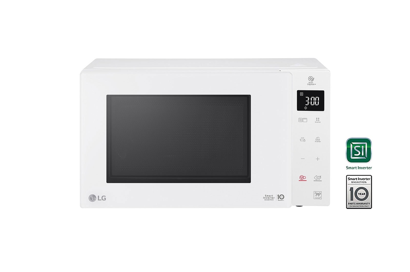 LG Microonde 23 litri, potenza 1000W | Cottura a vapore, Smart Inverter, Bianco, MH6336GDH