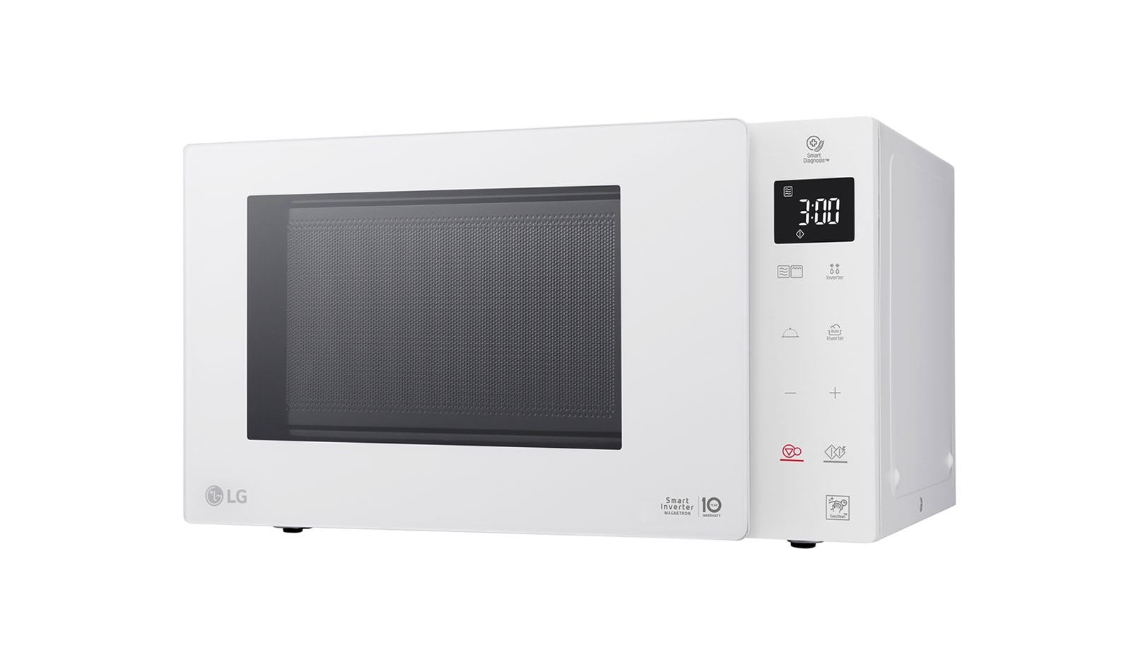 LG Microonde 25 litri, potenza 1000W | Cottura a vapore, Smart Inverter, Bianco, MH6535GDH