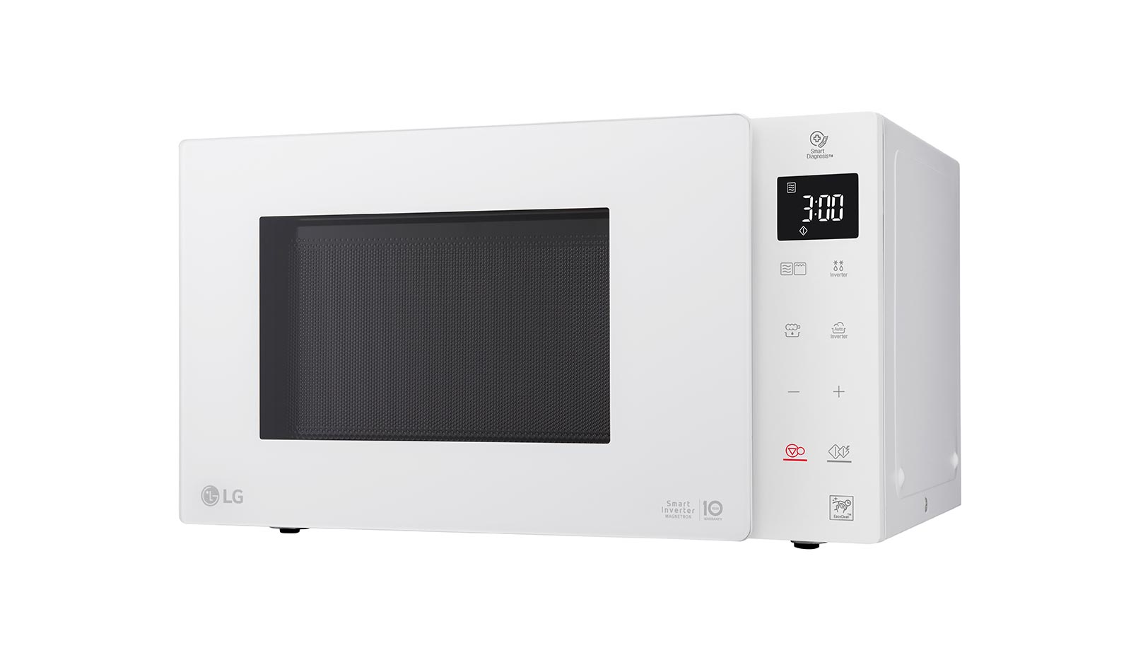 LG Microonde 25 litri, potenza 1000W | Grill e Frittura leggera, Smart Inverter, Bianco, MH6535GPH
