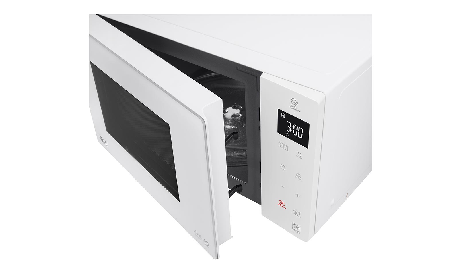 LG Microonde 25 litri, potenza 1000W | Grill e Frittura leggera, Smart Inverter, Bianco, MH6535GPH