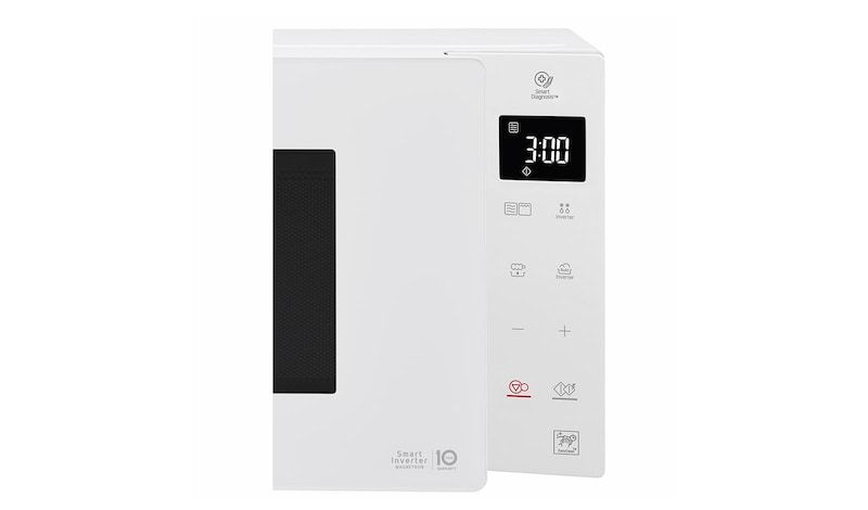 LG Microonde 25 litri, potenza 1000W | Grill e Frittura leggera, Smart Inverter, Bianco, MH6535GPH