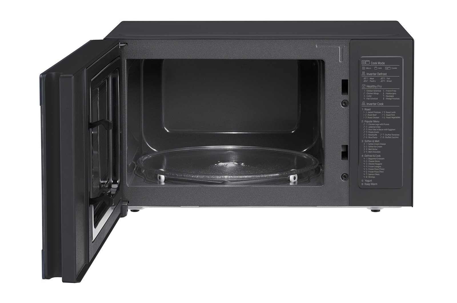 LG Microonde NeoChef 25 litri, potenza 1000W | Frittura leggera, Grill, Lievitazione, Ricette, Smart Inverter | Inox nero, MH6565CPW