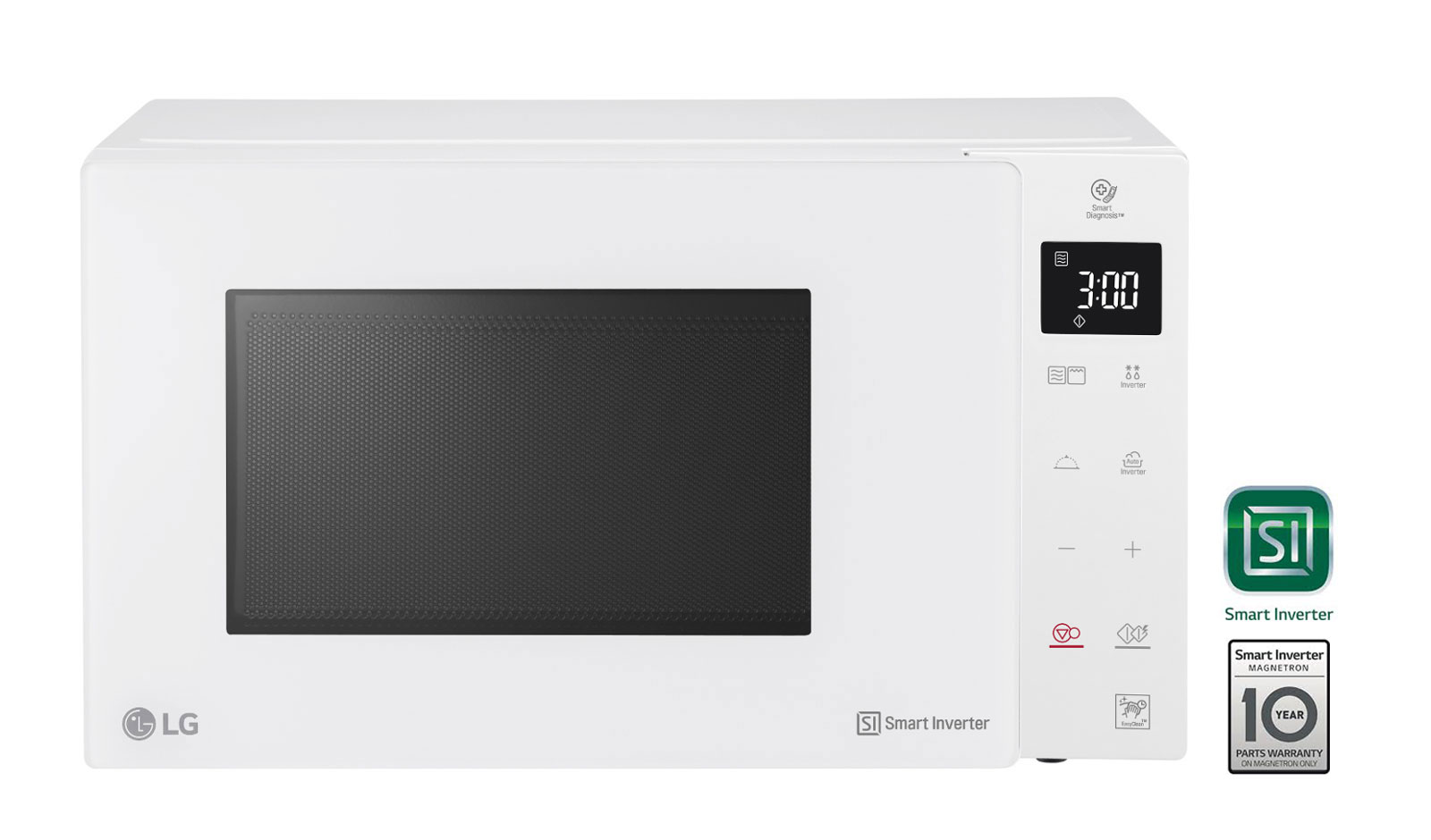 LG Microonde 32 litri, potenza 1200W | Grill e Frittura leggera, Smart Inverter, Bianco, MH7235GPH
