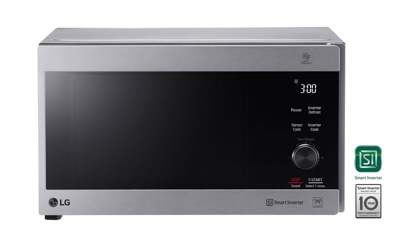 LG microonde Smart Inverter Grill 32 litri Potenza 1350W Colore Inox, MH7265CPS