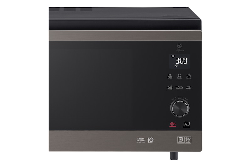 LG microonde Smart Inverter Combinato 39 litri Potenza 1350W Cottura a Vapore Color Inox Black Steel, MJ3965ACT