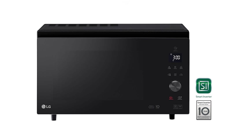 LG Microonde combinato 39 litri, potenza 1100W | Frittura leggera, Smart Inverter, Nero, MJ3965BPS