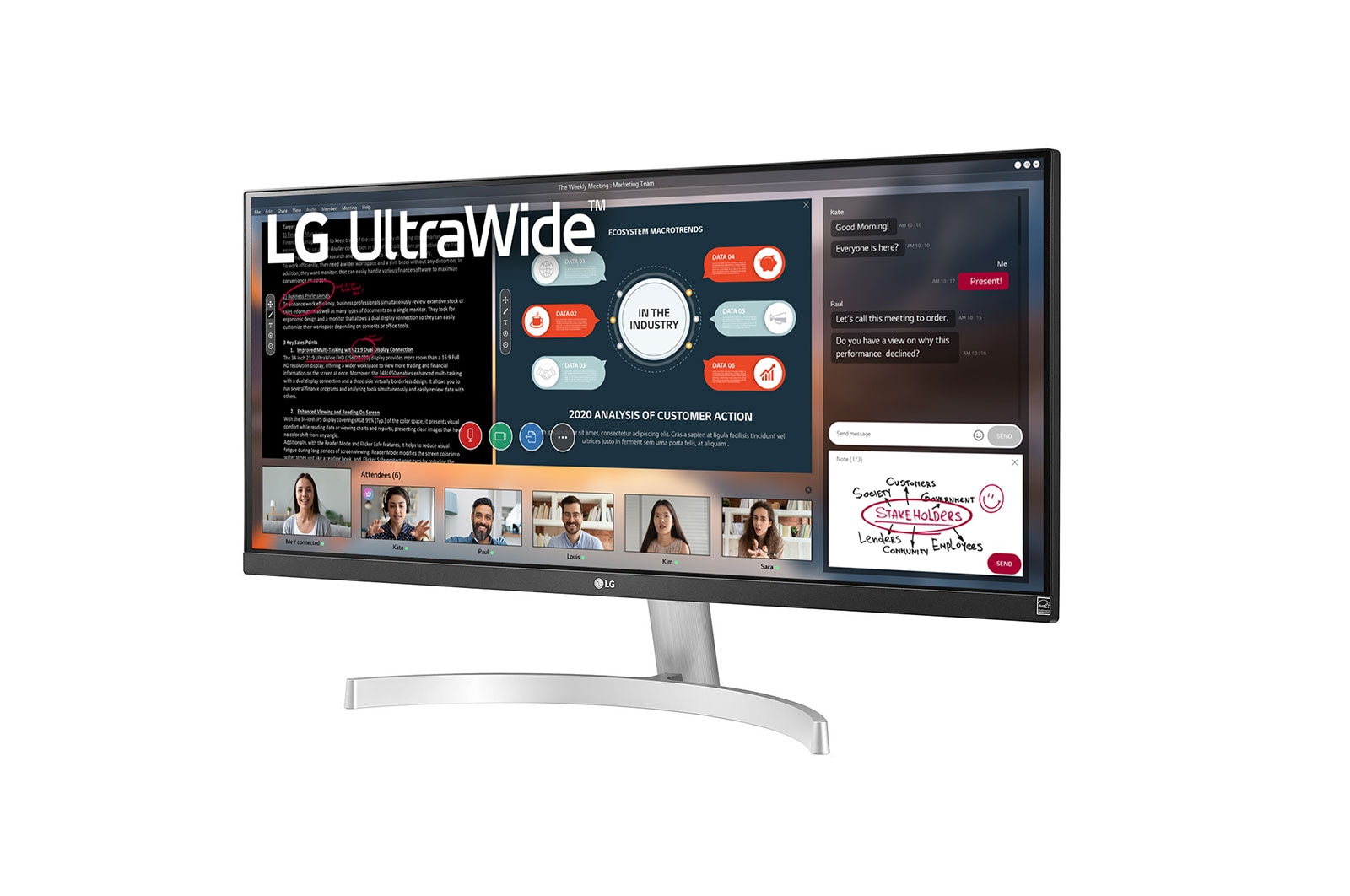 LG Monitor UltraWide IPS 29” 21:9 Full HD HDR, 29WN600-W