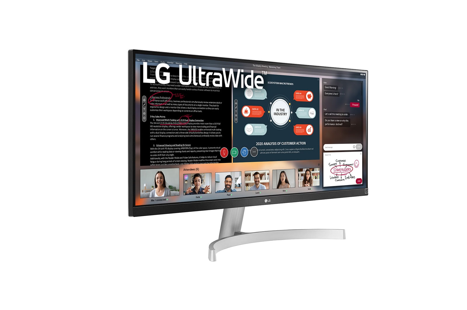 LG Monitor UltraWide IPS 29” 21:9 Full HD HDR, 29WN600-W