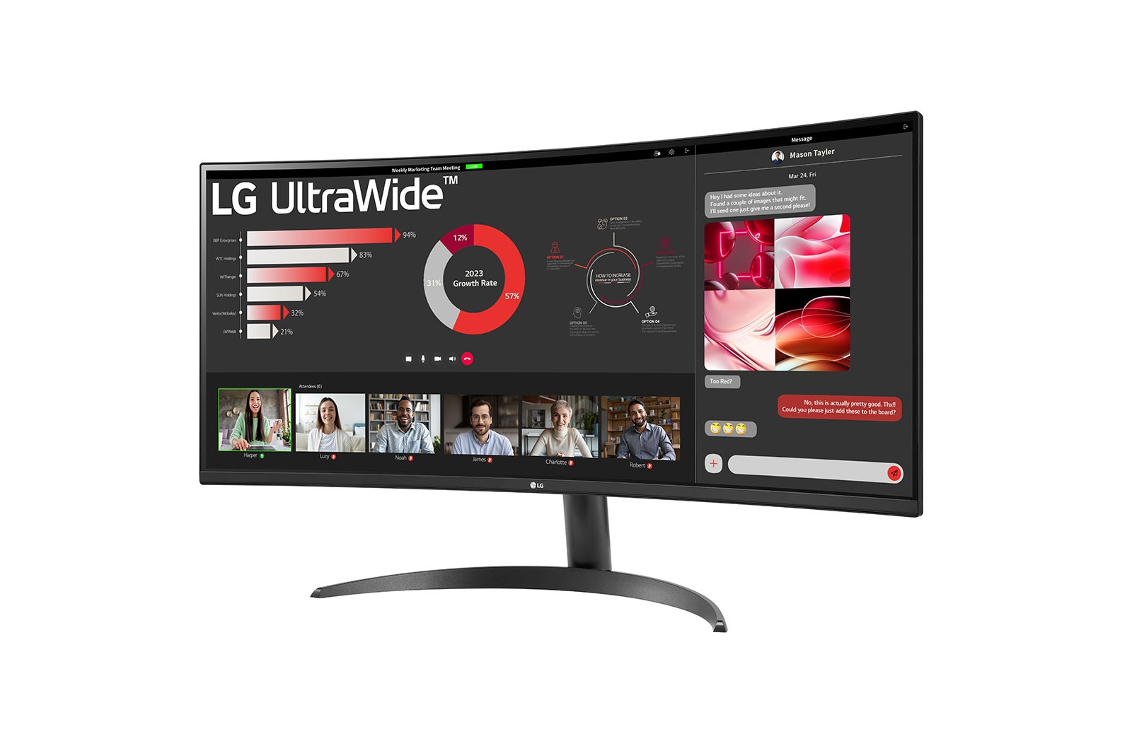 LG UltraWide | Monitor 34" Serie WR50QC | QHD 21:9 Curvo, HDR, 100Hz, 34WR50QC-B